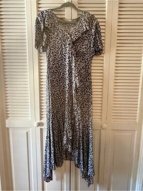 Altar’d State Navy and White Floral Midi Dress